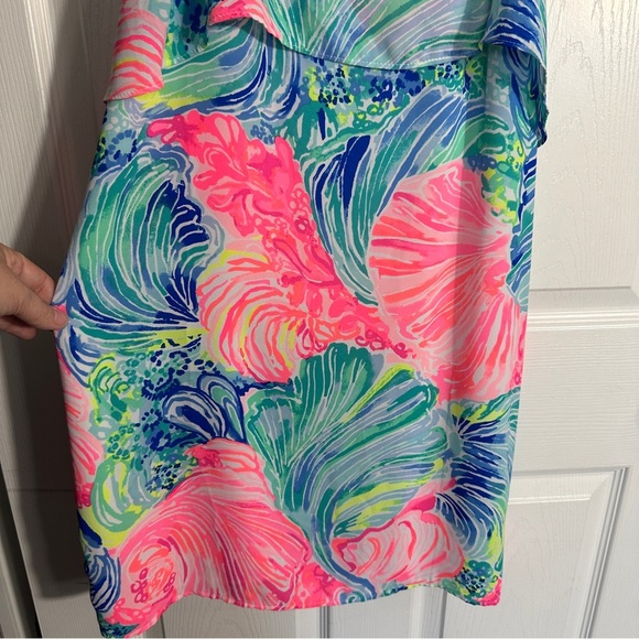 Lilly Pulitzer Lexi dress in "Beach Please," size M, slip dress, flounce overlay - Picture 3 of 14